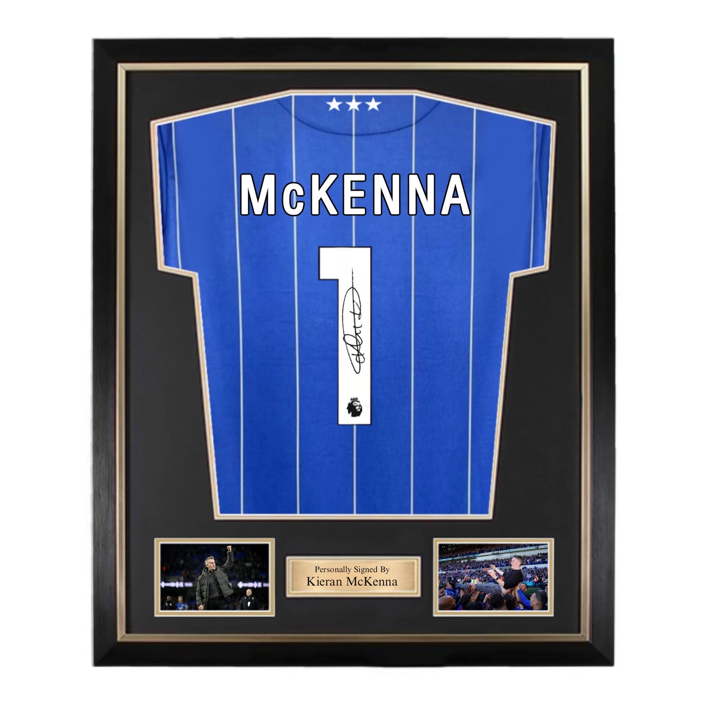 Kieran McKenna Signed Ipswich Town 24/25 Home Shirt- Deluxe Framed