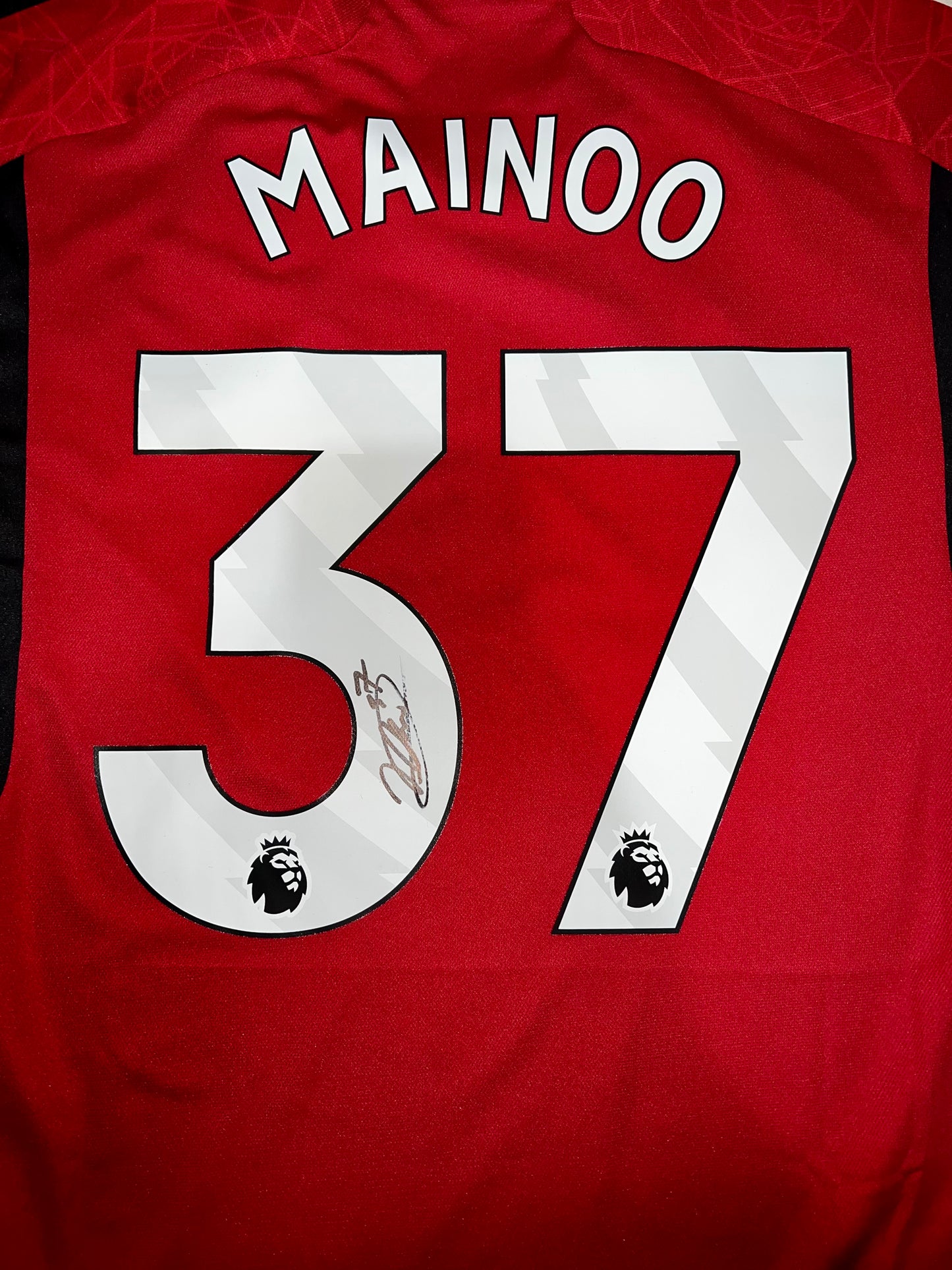 Kobbie Mainoo Signed Manchester United Official 2023-2024 Home Shirt