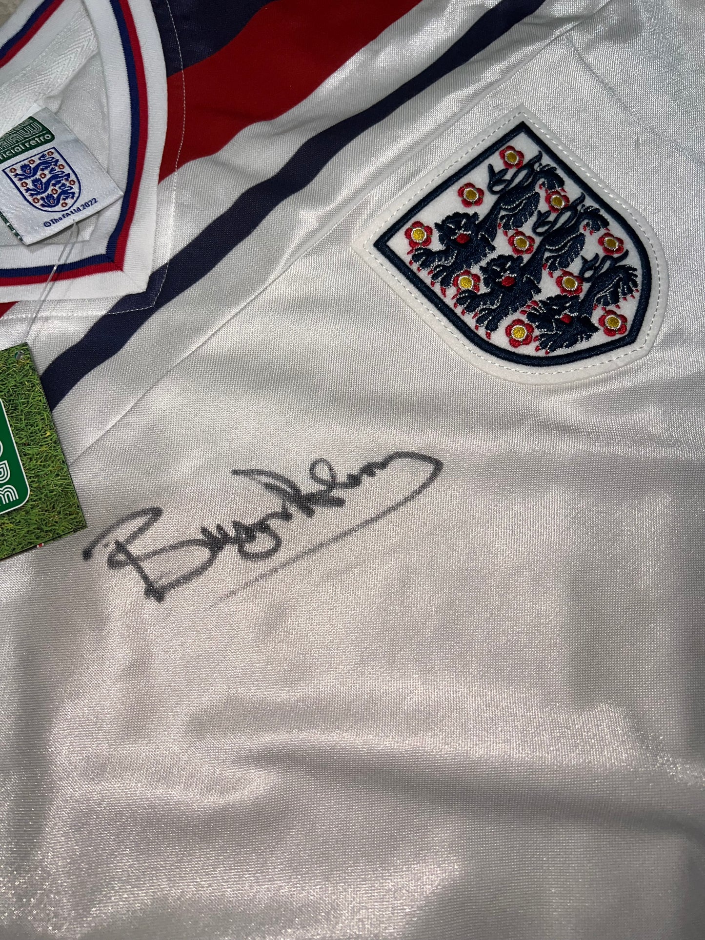 Bryan Robson Signed England 1982 Score Draw Home Shirt