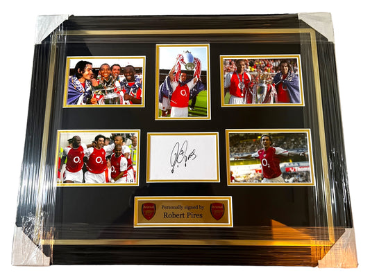 Robert Pires Signed Arsenal Invincible Montage- Deluxe Framed