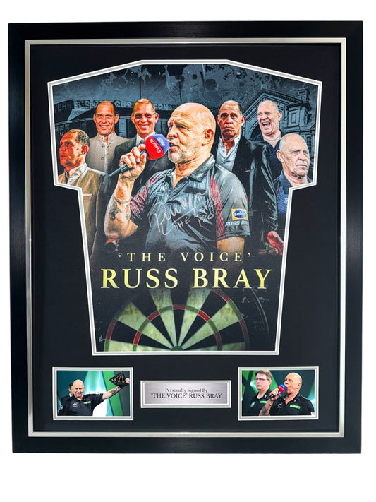 Russ Bray ‘The Voice’ Signed Career Tribute Shirt- Deluxe Framed