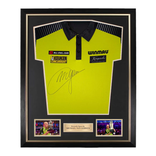 Michael Van Gerwen Signed Official Winmau Darts Shirt- Deluxe Framed