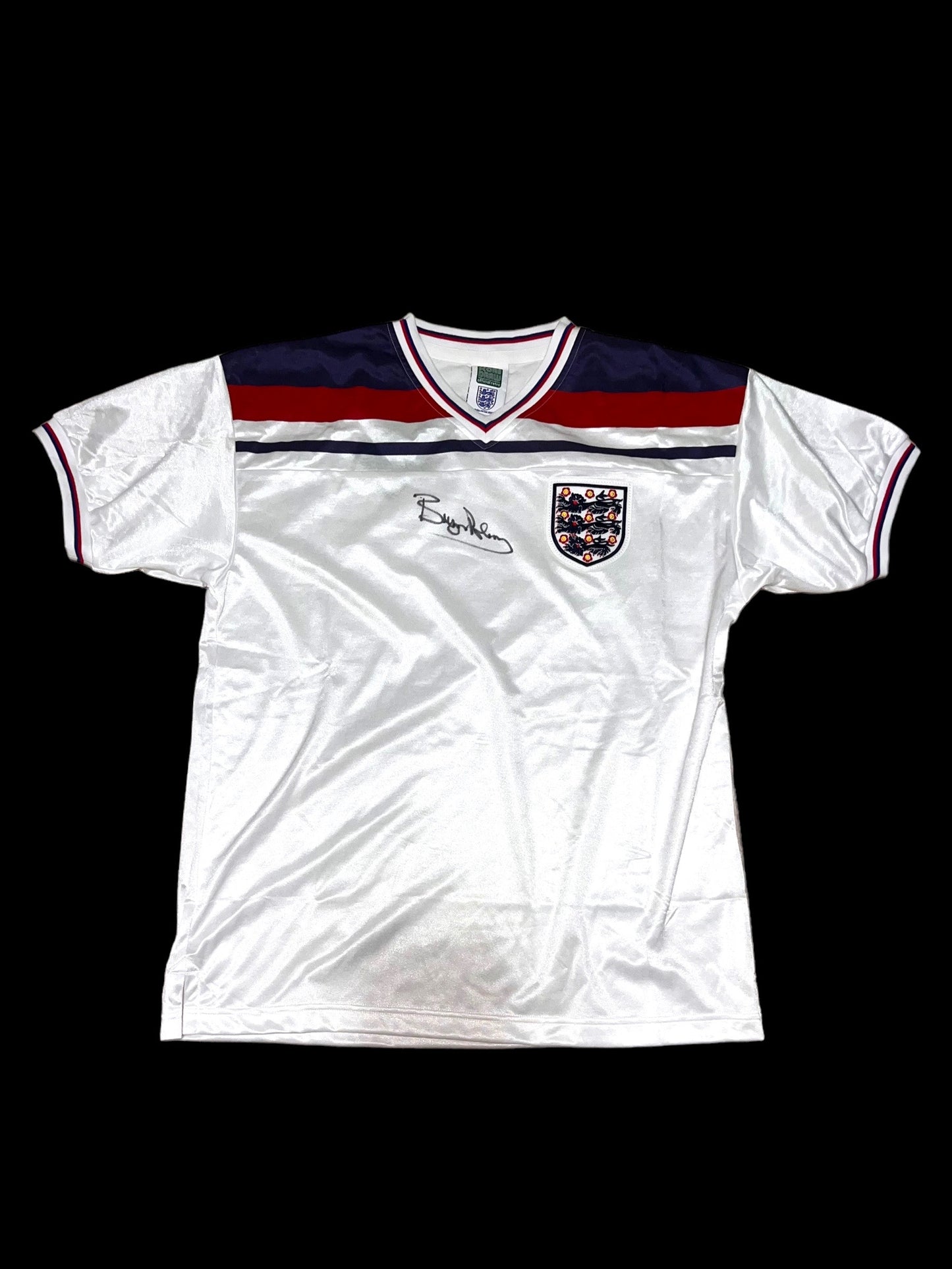 Bryan Robson Signed England 1982 Score Draw Home Shirt