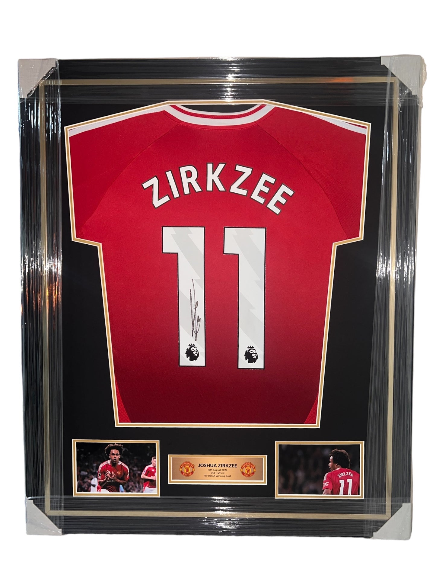 Joshua Zirkzee Signed Manchester United 24/25 Home Shirt- Deluxe Framed