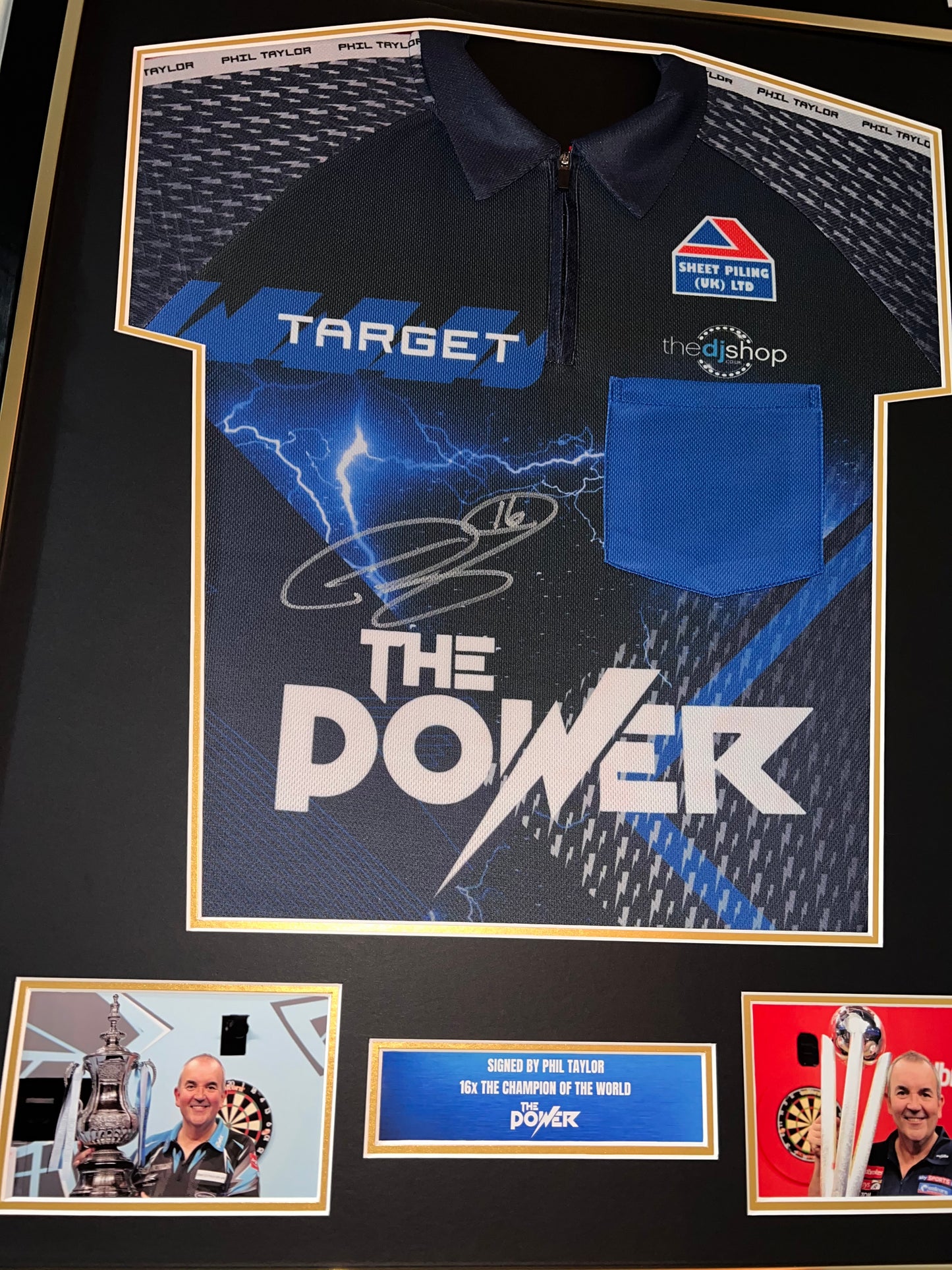 Phil Taylor Signed 2025 Target Darts Shirt- Deluxe Framed