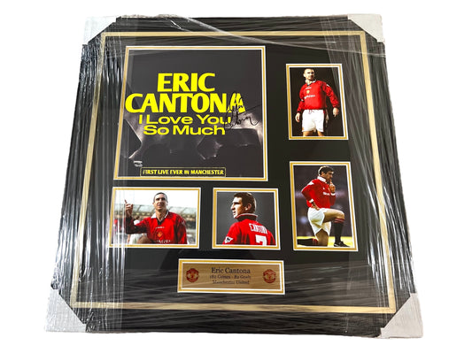 Eric Cantona Signed ‘I Love You So Much’ Vinyl Cover- Deluxe Framed