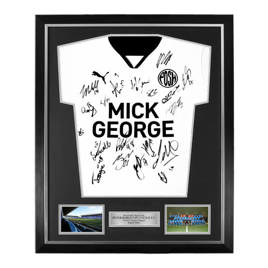 Peterborough United 2024/25 Squad Signed Away Shirt- Deluxe Framed