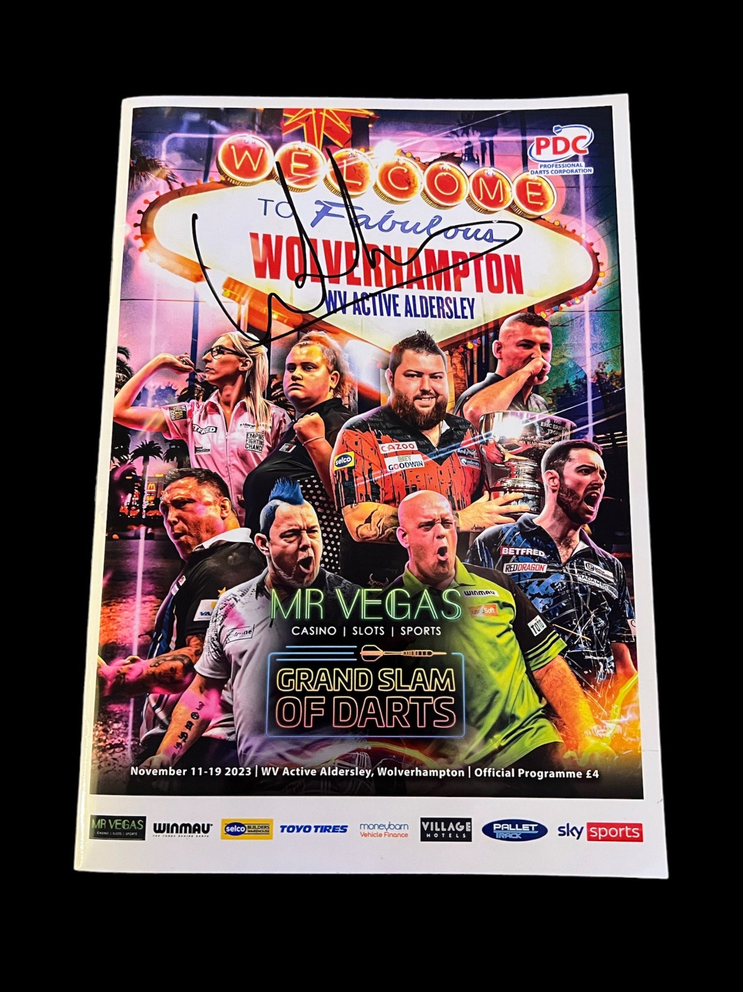 Luke Humphries Signed PDC Grand Slam Of Darts 2023 Official Programme