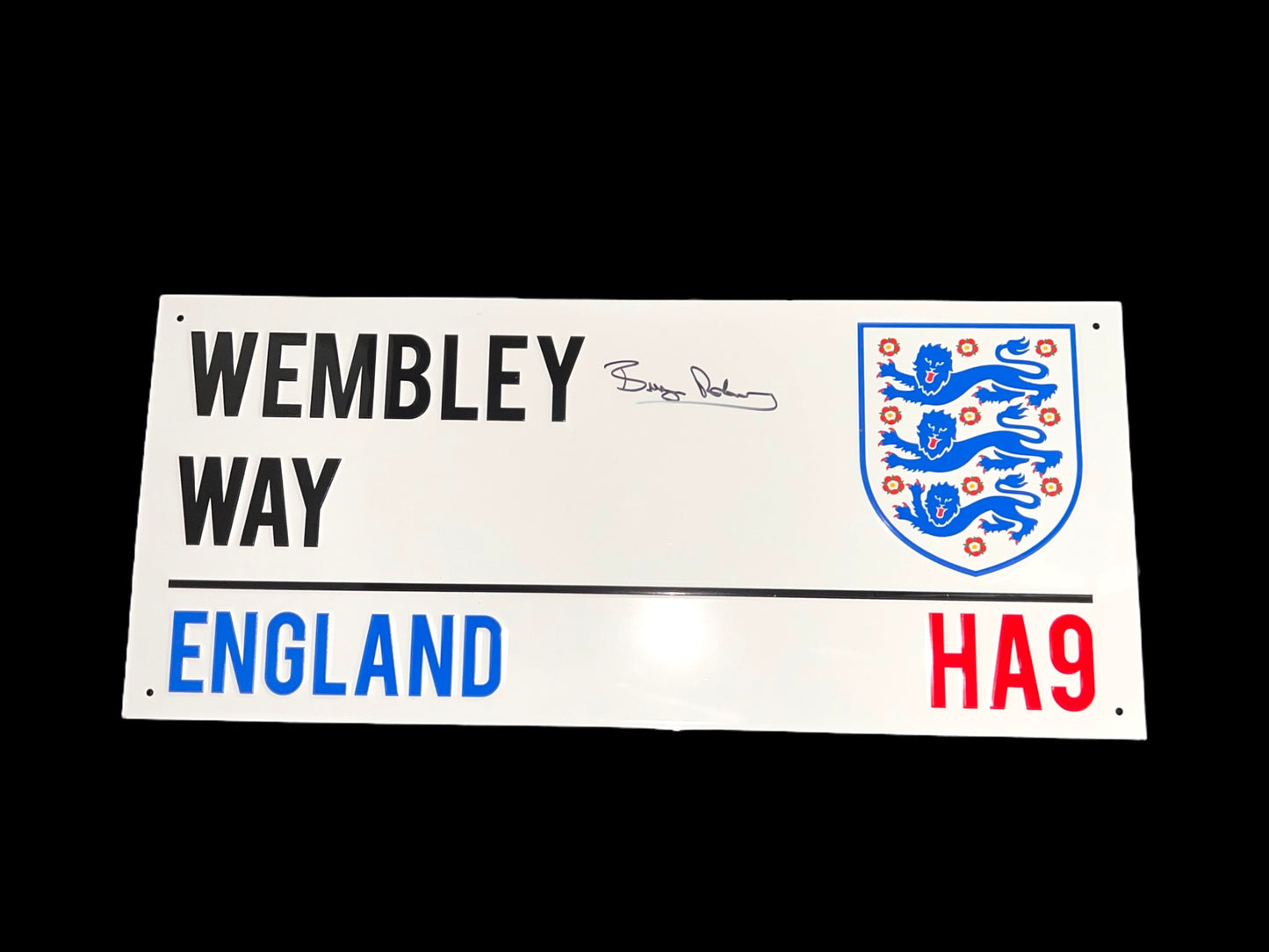 Bryan Robson Signed England Wembley Way Official Street Sign