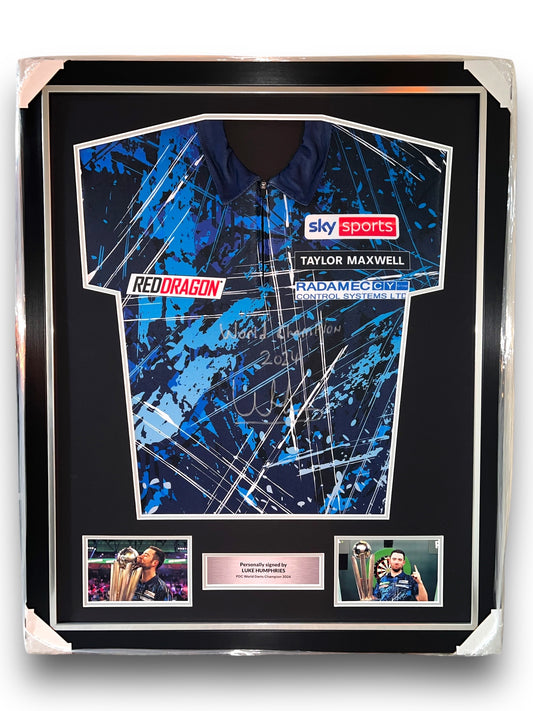 Luke Humphries Signed Official World Champion 2024 Shirt- Deluxe Framed