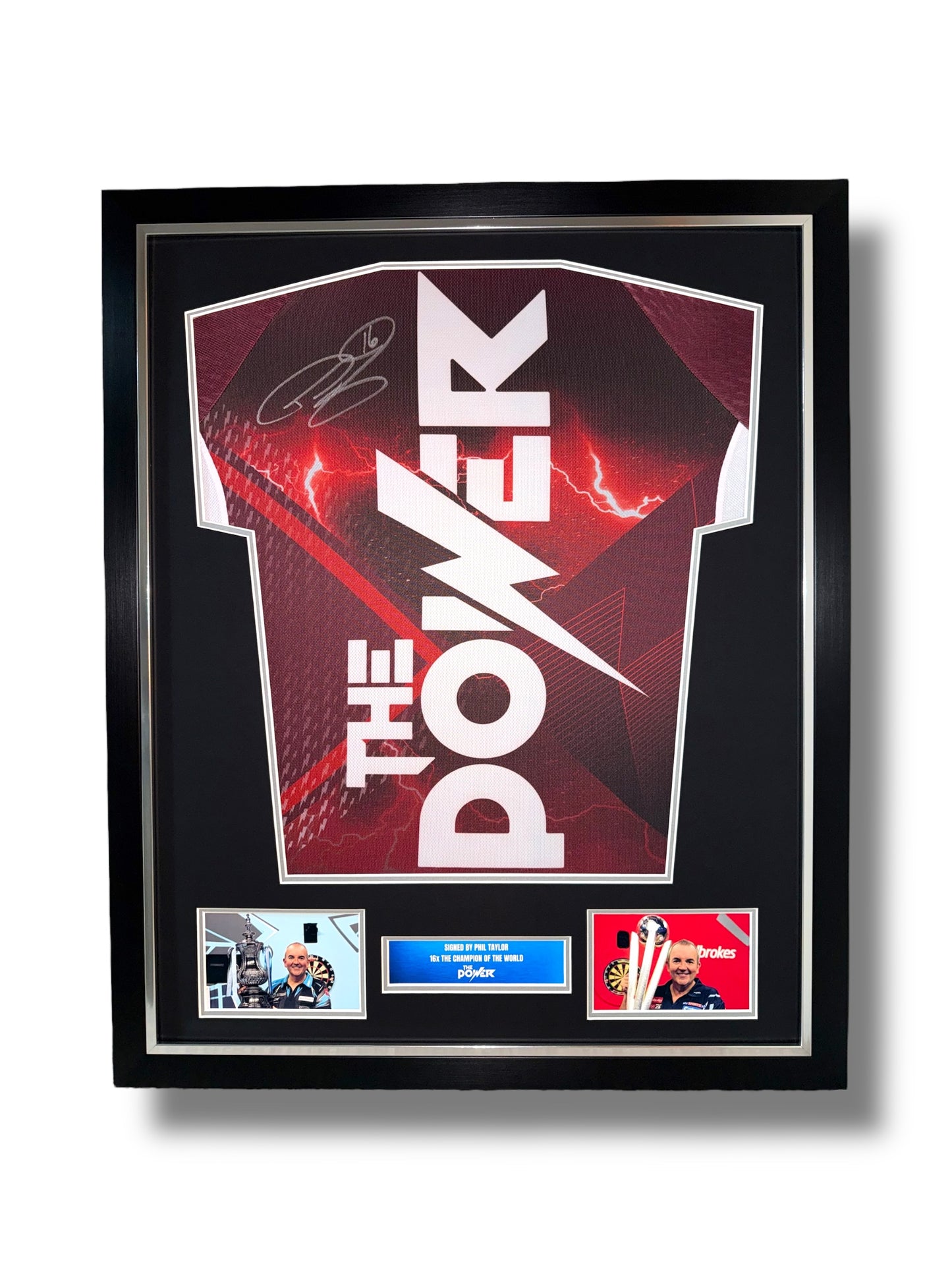 Phil Taylor Rear Signed 2025 Target Darts Shirt- Deluxe Framed