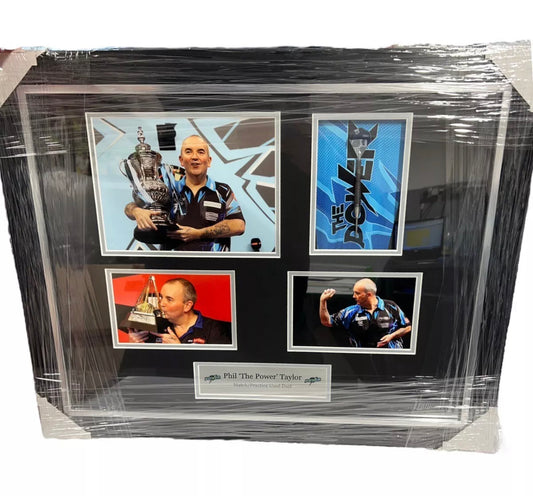 Phil Taylor MATCH/PRACTICE Used Dart- Deluxe Framed