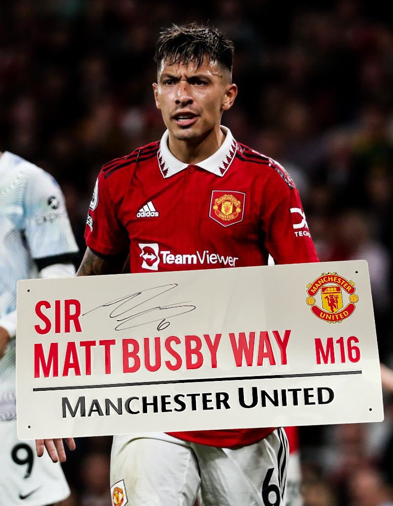 Lisandro Martinez Signed Manchester United Street Sign
