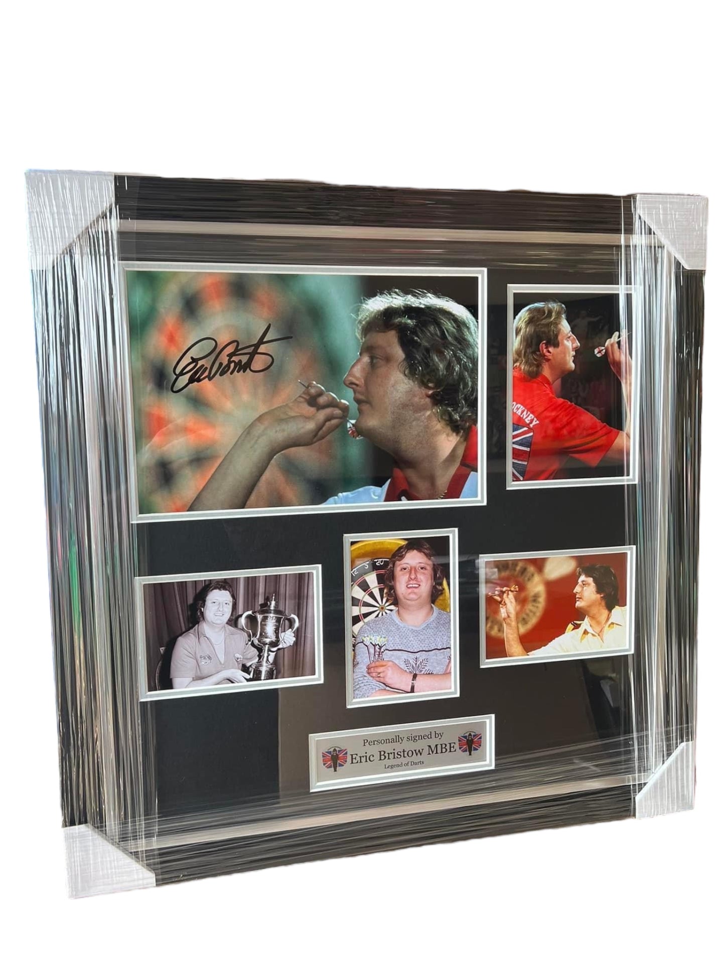 Eric Bristow MBE ‘Legend of Darts’ signed montage- Deluxe Framed