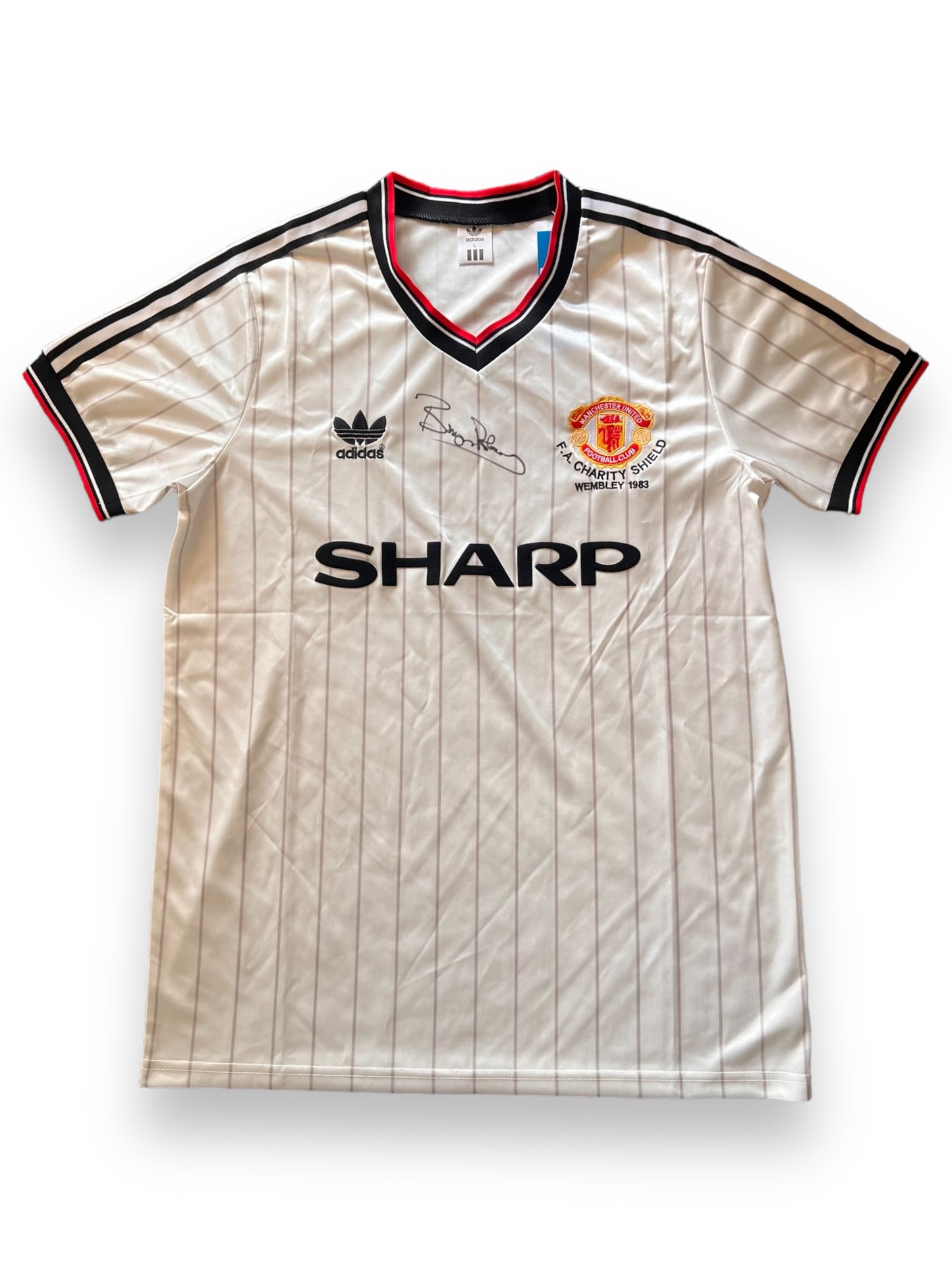 Bryan Robson Signed 1983 Charity Shield Manchester United Shirt