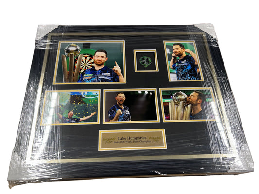 Luke Humphries Signed And Framed Flight Montage *WORLD DARTS CHAMPION 2024*