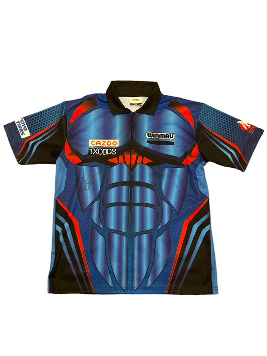 Daryl Gurney MATCHWORN Signed PDC UK Open 2022 Darts Shirt v Dimitri Van Den Bergh