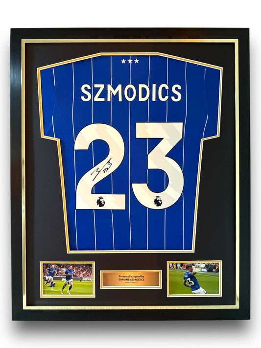 Sammie Szmodics Signed Ipswich Town 24/25 Home Shirt- Deluxe Framed