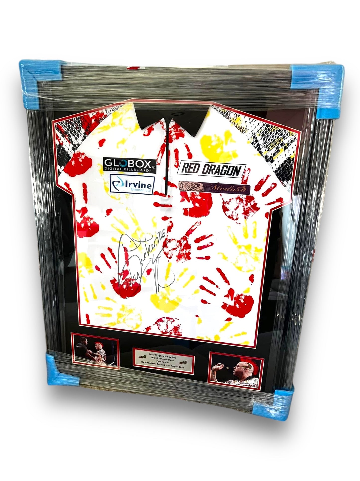 Peter Wright ‘Snakebite’ Signed MATCHWORN World Series Of Darts Shirt- Framed