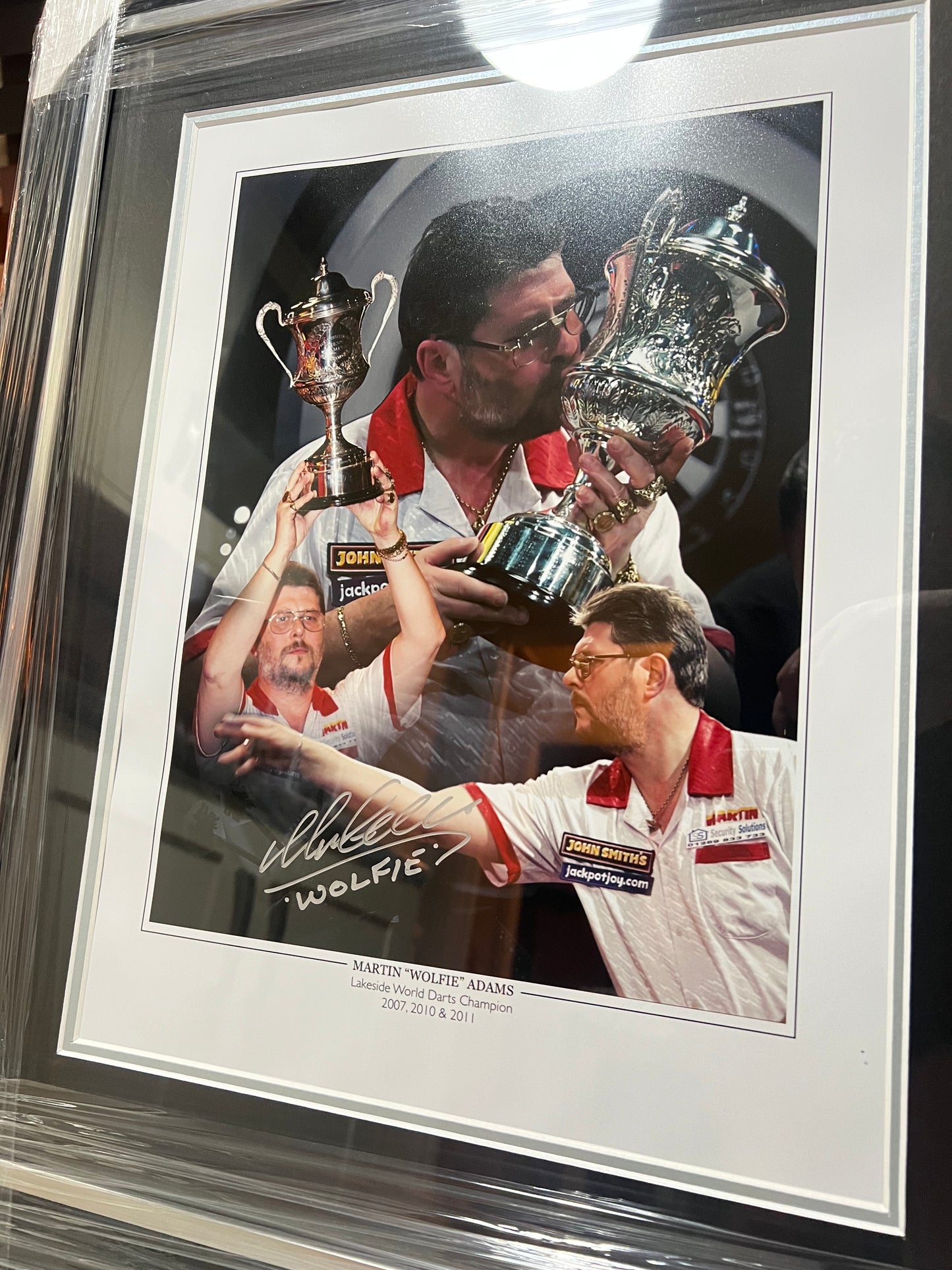 Martin ‘WOLFIE’ Adams Signed Lakeside World Darts Champion Framed Montage- Limited Edition /15