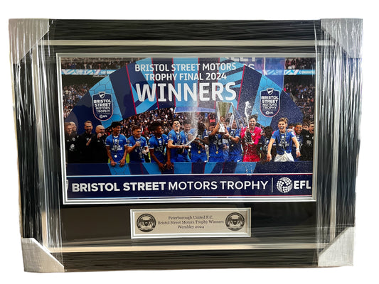 Peterborough United- Bristol Street Motors Trophy Winners 2024- Deluxe Framed