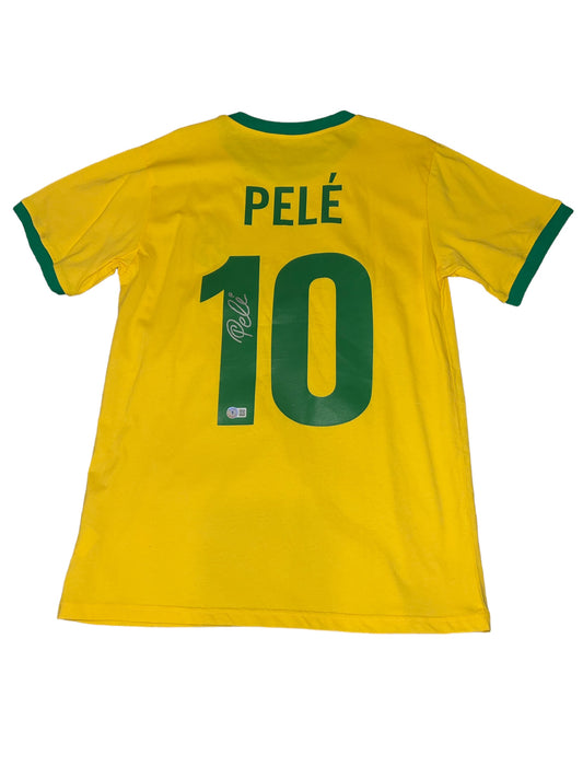 Pele Signed Brazil Football Shirt